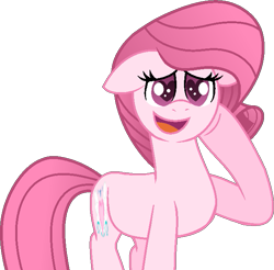 Size: 661x650 | Tagged: safe, artist:muhammad yunus, oc, oc only, oc:annisa trihapsari, earth pony, equine, fictional species, mammal, pony, feral, friendship is magic, hasbro, my little pony, cute, female, floppy ears, hair, heart, heart eyes, mane, mare, open mouth, open smile, simple background, smiling, solo, solo female, transparent background, vector, wingding eyes