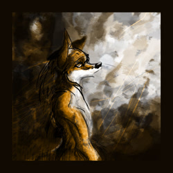 Size: 700x700 | Tagged: safe, artist:leeden, canine, fox, mammal, anthro, solo