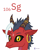 Size: 4000x5000 | Tagged: safe, artist:parclytaxel, oc, oc only, oc:zarana, dragon, fictional species, ambiguous form, series:joycall6's periodic table, friendship is magic, hasbro, my little pony, .svg available, absurd resolution, black horns, black sclera, bust, chemistry, colored sclera, commission, dragoness, ear piercing, earring, female, headshot, horn, horn ring, jewelry, looking at you, periodic table, piercing, red body, ring, seaborgium, simple background, smiling, solo, solo female, vector, white background