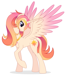 Size: 2680x3199 | Tagged: safe, artist:rioshi, artist:starshade, oc, oc only, oc:bright dawn, alicorn, equine, fictional species, mammal, pony, hasbro, my little pony, 2021, base used, female, high res, mare, simple background, solo, solo female, starry eyes, white background, wingding eyes