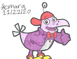 Size: 805x618 | Tagged: safe, artist:cmara, bird, feral, pbs, 2d, cyberchase, digit (cyberchase), male, solo, solo male, traditional art