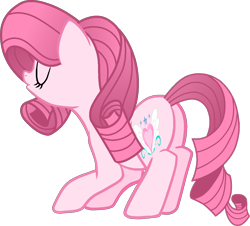 Size: 1158x1045 | Tagged: safe, artist:muhammad yunus, oc, oc only, oc:annisa trihapsari, earth pony, equine, fictional species, mammal, pony, feral, friendship is magic, hasbro, my little pony, butt, eyelashes, eyes closed, female, hair, mane, simple background, solo, solo female, transparent background