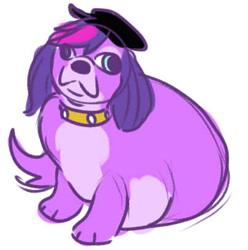 Size: 405x409 | Tagged: safe, artist:spaghetti-goggles, zoe trent (lps), canine, cavalier king charles spaniel, dog, mammal, spaniel, feral, hasbro, littlest pet shop, littlest pet shop (2012), female, fur, low res, purple body, purple fur, simple background, solo, solo female, white background