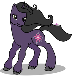 Size: 596x621 | Tagged: safe, artist:muhammad yunus, yumi (code lyoko), equine, fictional species, mammal, pony, unicorn, feral, code lyoko, hasbro, my little pony, crossover, female, feralized, furrified, hair, mare, my little pony (g2), ponified, simple background, solo, solo female, tail, transparent background