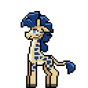 Size: 128x128 | Tagged: safe, artist:bitassembly, oc, oc only, oc:procerus, giraffe, mammal, animated, dancing, gif, low res, pixel animation, pixel art, simple background, solo, transparent background