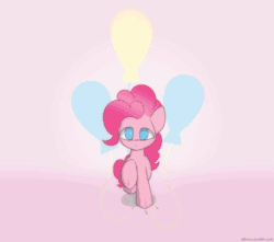 Size: 1000x883 | Tagged: safe, artist:n0nnny, part of a set, pinkie pie (mlp), earth pony, equine, fictional species, mammal, pony, feral, friendship is magic, hasbro, my little pony, 2d, 2d animation, animated, cute, eye through hair, female, frame by frame, gif, hair, mare, running, solo, solo female, ungulate