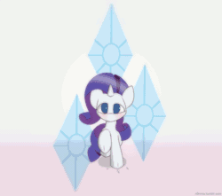 Size: 1000x883 | Tagged: safe, artist:n0nnny, part of a set, rarity (mlp), equine, fictional species, mammal, pony, unicorn, feral, friendship is magic, hasbro, my little pony, 2d, 2d animation, animated, blushing, cute, female, frame by frame, gif, mare, running, solo, solo female