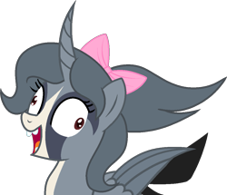 Size: 1037x893 | Tagged: safe, artist:muhammad yunus, silver (angry birds), alicorn, equine, fictional species, mammal, pony, feral, angry birds, friendship is magic, hasbro, my little pony, angry birds 2, bow, crossover, derp, female, hair, hair bow, mane, mare, open mouth, open smile, ponified, rovio, simple background, smiling, solo, solo female, species swap, teeth, transparent background, wide eyes