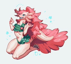 Size: 1202x1080 | Tagged: character needed, safe, artist:meziro001, oc, oc only, amphibian, axolotl, anthro, clothes, female, frills, solo, solo female, swimsuit, tail