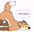 Size: 2048x1945 | Tagged: safe, anonymous artist, nameless oc, oc, anthro, black eyes, brown nose, cheek fluff, colored sclera, ear fluff, face down ass up, fluff, head fluff, male, raised tail, simple background, solo, solo male, speech bubble, submissive, tail, tail fluff, talking, white background, yellow sclera