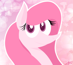 Size: 1344x1199 | Tagged: safe, artist:muhammad yunus, oc, oc only, oc:annisa trihapsari, earth pony, equine, fictional species, mammal, pony, feral, friendship is magic, hasbro, my little pony, female, hair, looking at you, mane, pink eyes, smiling, smiling at you, solo, solo female