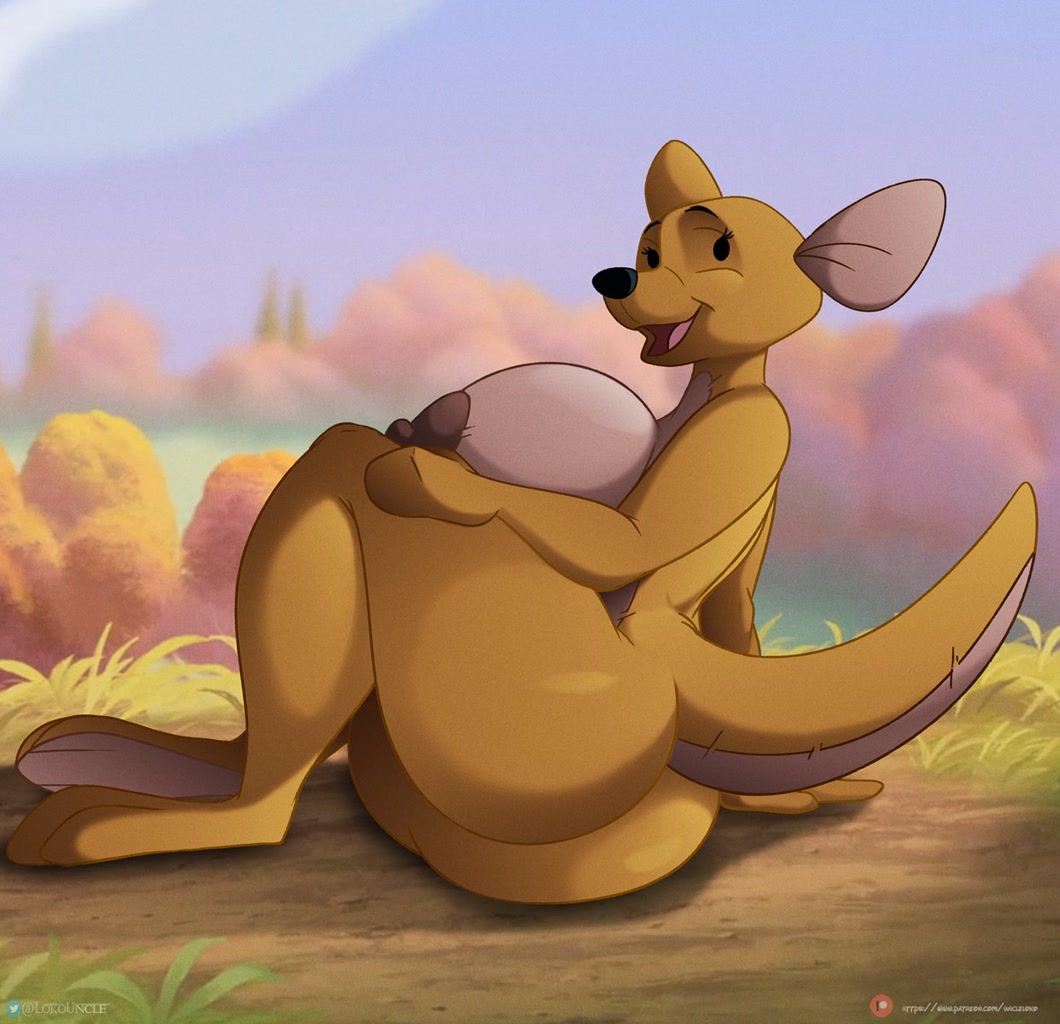 kanga (winnie-the-pooh), kangaroo, mammal, marsupial, anthro, digitigrade a...