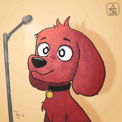 Size: 2755x2755 | Tagged: safe, artist:theangelux22, clifford (clifford), canine, dog, mammal, feral, clifford the big red dog, pbs, fur, high res, male, red body, red fur, solo, solo male