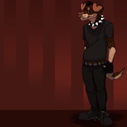 Size: 1280x1280 | Tagged: safe, artist:euthanizedcanine, canine, dog, mammal, anthro, clothes, collar, male
