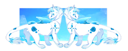 Size: 1024x412 | Tagged: safe, artist:euthanizedcanine, dragon, fictional species, furred dragon, feral, eyes closed, ice