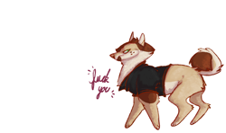 Size: 1280x759 | Tagged: safe, artist:euthanizedcanine, canine, dog, mammal, feral, ambiguous gender, clothes