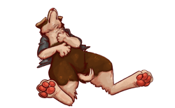 Size: 1175x725 | Tagged: safe, artist:euthanizedcanine, canine, dog, mammal, feral, ambiguous gender, clothes, paw pads, paws, underpaw