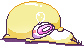Size: 84x46 | Tagged: safe, artist:keoen, part of a set, bear, mammal, anthro, nintendo, rhythm heaven, colin (rhythm heaven), cub, low res, male, pixel art, simple background, sleeping, solo, solo male, transparent background, young