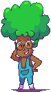 Size: 74x133 | Tagged: safe, artist:keoen, part of a set, animate plant, fictional species, anthro, nintendo, rhythm heaven, glasses, hand on hip, leaf, low res, male, pixel art, simple background, smiling, solo, solo male, transparent background, tree, trey (rhythm heaven)