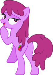 Size: 1681x2373 | Tagged: safe, artist:thatusualguy06, berry punch (mlp), earth pony, equine, fictional species, mammal, pony, feral, friendship is magic, hasbro, my little pony, bedroom eyes, butt, female, go home you're drunk, mare, on model, open mouth, simple background, solo, solo female, transparent background, vector