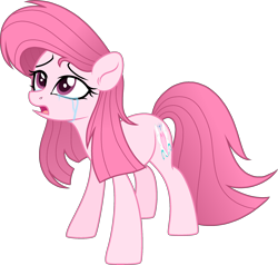 Size: 2032x1938 | Tagged: safe, artist:muhammad yunus, oc, oc only, oc:annisa trihapsari, earth pony, equine, fictional species, mammal, pony, feral, friendship is magic, hasbro, my little pony, base used, crying, female, hair, mane, mare, op isn't even trying anymore, open mouth, sad, simple background, solo, solo female, tail, transparent background