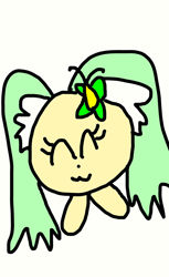 Size: 664x1082 | Tagged: safe, artist:sugarbugjewelpet, peridot (jewelpet), arthropod, butterfly, canine, dog, fictional species, goomba (mario), insect, mammal, monster, papillon, spaniel, ambiguous form, feral, semi-anthro, jewelpet (sanrio), mario (series), sanrio, crossover, ears, female, goombafied, simple background, solo, solo female, white background