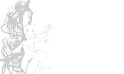 Size: 800x480 | Tagged: dead source, safe, artist:darky03, lagomorph, mammal, rabbit, anthro, 2012, :3, blush sticker, breasts, dot eyes, featureless breasts, female, flower, grayscale, holding object, looking at you, monochrome, signature, simple background, smiling, solo, solo female, tail, white background