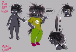Size: 4000x2769 | Tagged: safe, artist:marykimer, mammal, porcupine, anthro, clothes, headshot, reference sheet, sketch
