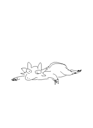 Size: 392x537 | Tagged: safe, artist:breakersunny, bovid, goat, mammal, feral, black and white, grayscale, hooves, lying down, male, monochrome, prone, simple background, solo, solo male, stylistic suck, white background