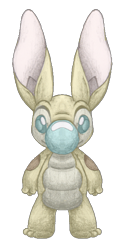 Size: 325x652 | Tagged: safe, artist:sketch-lampoon, kingpin (lilo & stitch), alien, experiment (lilo & stitch), fictional species, lagomorph, mammal, disney, lilo & stitch, 2011, 3 toes, aliasing, arm marking, big ears, blue eyes, blue nose, body markings, ears, front view, looking at you, low res, simple background, smiling, smiling at you, solo, standing, transparent background