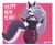 Size: 1968x1628 | Tagged: safe, artist:tanookiluna, loona (vivzmind), canine, fictional species, hellhound, mammal, anthro, hazbin hotel, helluva boss, 2021, bedroom eyes, black nose, border, bottomwear, breasts, chest fluff, clothes, digital art, ears, eyelashes, female, fluff, fur, holiday, legwear, looking at you, new year, one eye closed, shirt, skirt, solo, solo female, stockings, tail, thighs, topwear, white border, wide hips