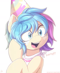 Size: 2000x2400 | Tagged: safe, artist:pyropk, oc, oc only, equine, mammal, pony, feral, hasbro, my little pony, clothes, hat, high res, party hat, solo