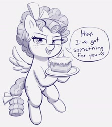 Size: 1821x2058 | Tagged: safe, artist:heshieokf, cozy glow (mlp), equine, fictional species, mammal, pegasus, pony, friendship is magic, hasbro, my little pony, cake, female, filly, foal, food, young