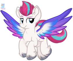 Size: 1567x1308 | Tagged: safe, artist:rainbow eevee, zipp storm (mlp), equine, fictional species, mammal, pegasus, pony, feral, hasbro, my little pony, my little pony g5, spoiler, spoiler:my little pony g5, colored wings, colored wingtips, determined, female, mare, simple background, solo, solo female, transparent background, vector, wings