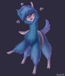 Size: 925x1080 | Tagged: safe, artist:neonishe, paprika paca (tfh), alpaca, mammal, them's fightin' herds, camelid, eye through hair, female, fluff, hair, simple background, solo, solo female