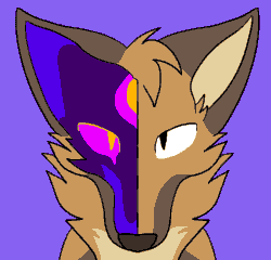 Size: 674x648 | Tagged: safe, artist:theroguez, oc, oc only, oc:rayj (theroguez), canine, coydog, coyote, dog, hybrid, mammal, feral, 2d, 2d animation, animated, female, frame by frame, gif, solo, solo female