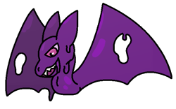 Size: 571x357 | Tagged: safe, artist:moonstqne, oc, oc:acrasia, dragon, fictional species, goo creature, feral, female, goo, goo dragon, gray eyes, low res, purple body, slime, tail, webbed wings, wings