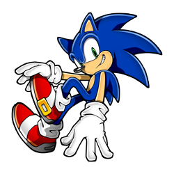 Size: 6890x6890 | Tagged: safe, artist:yuji uekawa, official art, sonic the hedgehog (sonic), hedgehog, mammal, anthro, sega, sonic the hedgehog (series), absurd resolution, blue body, blue fur, blue tail, clothes, digital art, fur, gloves, green eyes, male, quills, shoes, short tail, simple background, solo, solo male, tail, transparent background