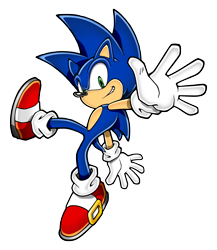 Size: 7165x8268 | Tagged: safe, artist:yuji uekawa, official art, sonic the hedgehog (sonic), hedgehog, mammal, anthro, sega, sonic the hedgehog (series), absurd resolution, blue body, blue fur, blue tail, clothes, digital art, falling, fur, gloves, green eyes, grin, looking at you, male, quills, shoes, short tail, simple background, solo, solo male, tail, teeth, transparent background