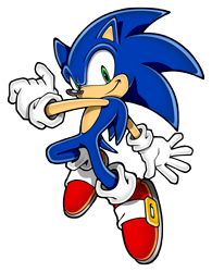 Size: 5847x7493 | Tagged: safe, artist:yuji uekawa, official art, sonic the hedgehog (sonic), hedgehog, mammal, anthro, sega, sonic classic collection, sonic the hedgehog (series), absurd resolution, blue body, blue fur, blue tail, clothes, digital art, fur, gloves, green eyes, looking at you, male, quills, shoes, short tail, simple background, smiling, solo, solo male, tail, transparent background