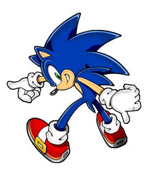 Size: 6890x8268 | Tagged: safe, artist:yuji uekawa, official art, sonic the hedgehog (sonic), hedgehog, mammal, anthro, sega, sonic the hedgehog (series), absurd resolution, blue body, blue fur, blue tail, clothes, digital art, fur, gloves, green eyes, grin, looking at you, looking back, looking back at you, male, quills, shoes, short tail, simple background, solo, solo male, tail, teeth, transparent background