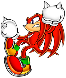 Size: 2343x2756 | Tagged: safe, artist:yuji uekawa, official art, knuckles the echidna (sonic), echidna, mammal, monotreme, anthro, sega, sonic adventure, sonic the hedgehog (series), climbing, clothes, digital art, fangs, frowning, fur, gloves, high res, long tail, male, purple eyes, quills, red body, red fur, red tail, sharp teeth, shoes, simple background, solo, solo male, tail, teeth, transparent background