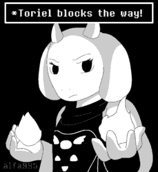 Size: 550x600 | Tagged: safe, artist:alfa995, toriel (undertale), bovid, goat, mammal, anthro, undertale, 2018, 2d, 2d animation, animated, clothes, dialogue, digital art, ears, female, frame by frame, fur, gif, horn, mature, mature female, moaning, monochrome, solo, solo female, speech bubble, talking, text, thighs
