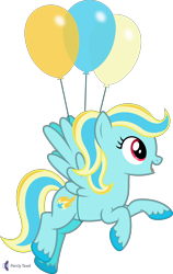 Size: 4000x6343 | Tagged: safe, alternate version, artist:parclytaxel, oc, oc only, oc:blazey blue, equine, fictional species, mammal, pegasus, pony, feral, hasbro, my little pony, .svg available, absurd resolution, alternate hairstyle, balloon, female, flying, hair, hooves, mare, monthly reward, simple background, smiling, solo, solo female, transparent background, unshorn fetlocks, vector