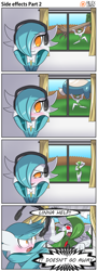 Size: 1500x4101 | Tagged: safe, artist:rilexlenov, fictional species, gardevoir, shiny pokémon, humanoid, nintendo, pokémon, 2017, biceps, breasts, clothes, comic, dialogue, digital art, dress, duo, eyelashes, female, hair, headphones, lifting, looking at you, muscles, muscular female, one eye closed, open mouth, plant, sky, speech bubble, talking, text, tree, window