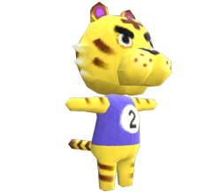 Size: 750x650 | Tagged: safe, tybalt (animal crossing), big cat, feline, mammal, tiger, anthro, plantigrade anthro, animal crossing, animal crossing: new leaf, nintendo, 3d, 3d model, clothes, digital art, eyebrows, fur, long tail, male, model, model download at source, render, simple background, solo, solo male, striped fur, t pose, tail, transparent background, welcome amiibo