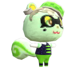 Size: 750x650 | Tagged: safe, marie (splatoon), mammal, rodent, squirrel, anthro, plantigrade anthro, animal crossing, animal crossing: new leaf, nintendo, splatoon, 3d, 3d model, beauty mark, clothes, cosplay, crossover, curled tail, digital art, eyebrows, eyelashes, female, fur, hat, long tail, model, model download at source, mole (marking), render, simple background, solo, solo female, t pose, tail, transparent background, viché (animal crossing), welcome amiibo
