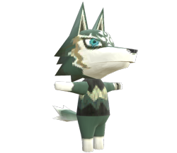 Size: 750x650 | Tagged: safe, link (wolf form), link (zelda), canine, mammal, wolf, anthro, plantigrade anthro, animal crossing, animal crossing: new leaf, nintendo, the legend of zelda, the legend of zelda: twilight princess, 3d, 3d model, clothes, crossover, digital art, fluff, male, model, model download at source, render, simple background, solo, solo male, t pose, tail, tail fluff, transparent background, welcome amiibo, wolf link (animal crossing)