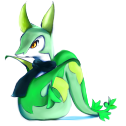 Size: 2000x2000 | Tagged: safe, artist:snoiifoxxo, oc, oc only, fictional species, serperior, feral, nintendo, pokémon, ambiguous gender, high res, simple background, slit pupils, snake tail, solo, solo ambiguous, starter pokémon, tail, white background