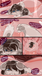 Size: 1400x2500 | Tagged: suggestive, artist:mincivore, cat, feline, mammal, mouse, rodent, anthro, comic:a princess appetite, bust, duo, mawplay, mawshot, micro, monologue, mouth, open mouth, oral vore, saliva, size difference, talking, tongue, vore